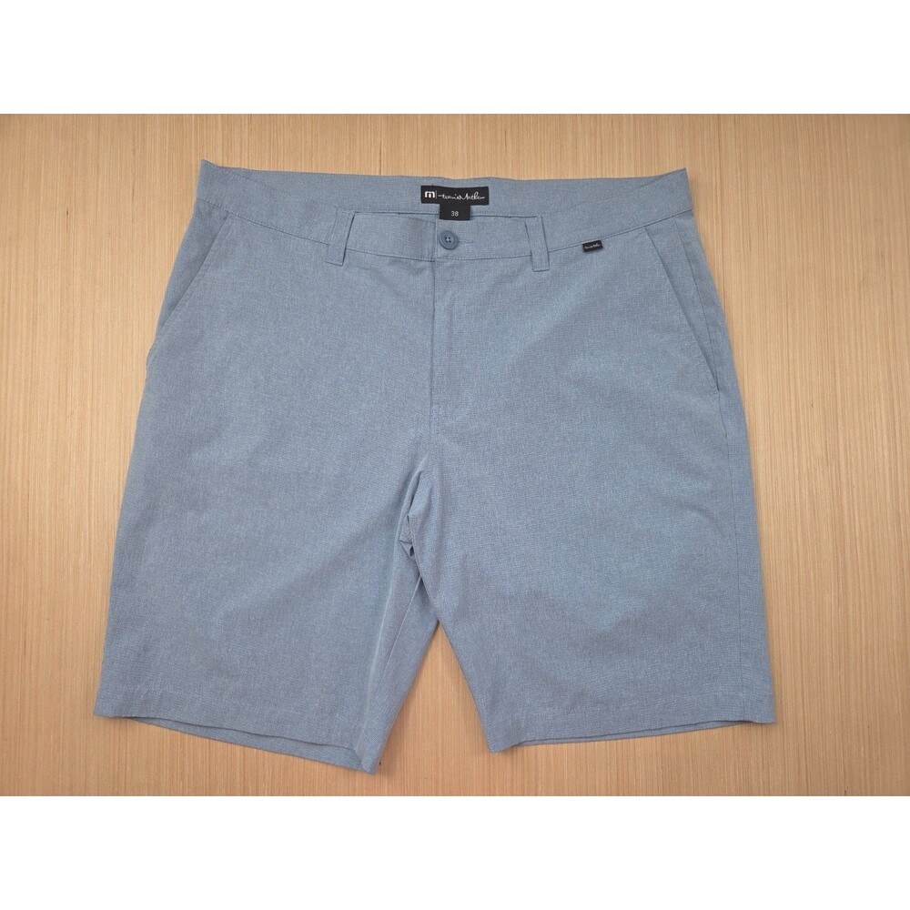 Travis Mathew Men's 38 Golf Shorts Flat Front Blue Performance Stretch 1MM208